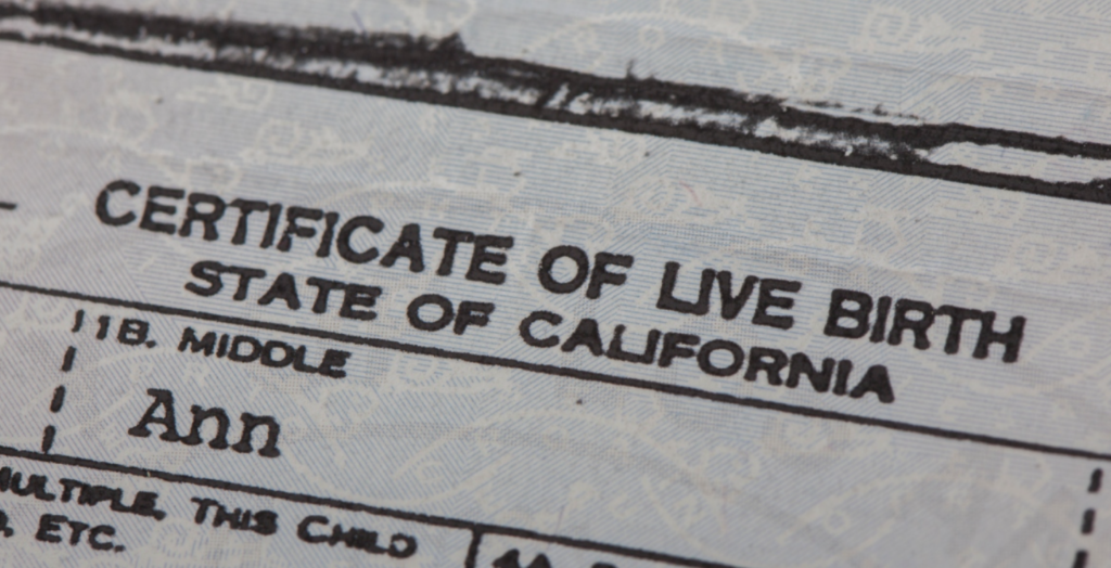 birth certificate in California